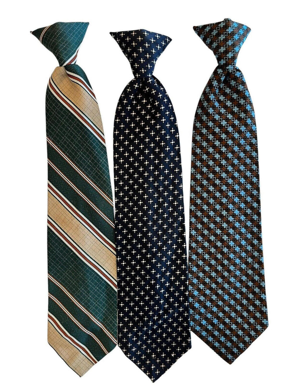 Tie Necktie Mens Clip On Bundle of 3 Distinctive Neckwear Wembley unbranded 1979